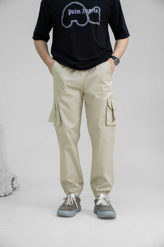CREAMY CREST SLIM CARGO TROUSER