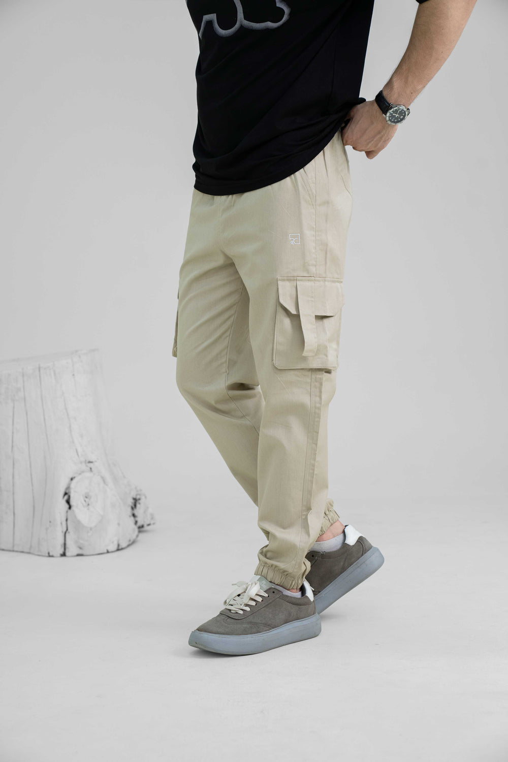 CREAMY CREST SLIM CARGO TROUSER